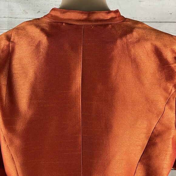Chico's Size 2 Shimmery Orange Jacket - Picture 10 of 12